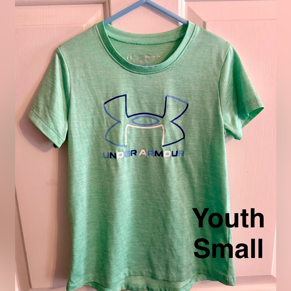 Under Armour Youth Mint Green Short Sleeve Logo Tee